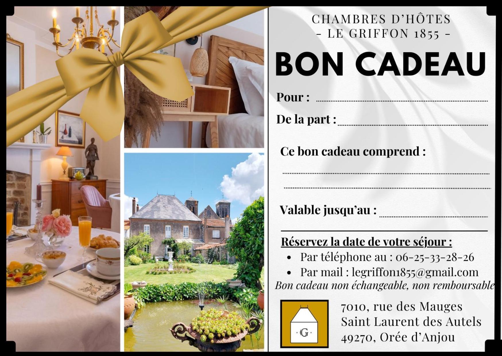 Chambres D'Hotes Le Griffon 1855 Saint-Laurent-Des-Autels Ngoại thất bức ảnh